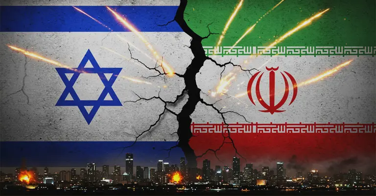 ইসরাইল ও ইরানের পতাকা